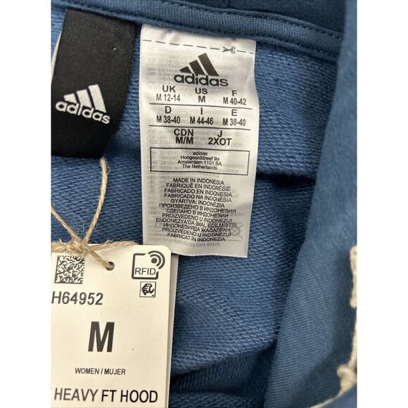 Adidas Pullover Hoodie Sweatshirt Women's Medium Orbit Indigo Teal - Picture 6 of 10